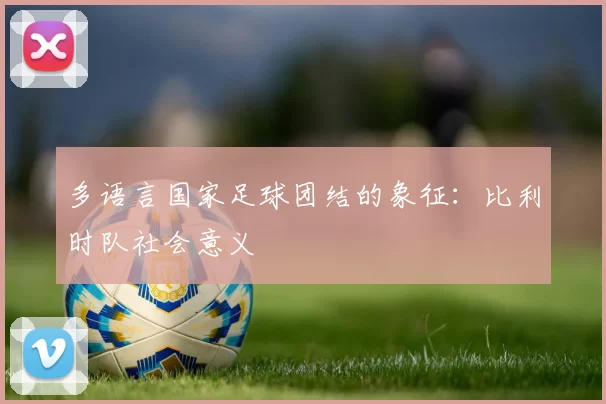 多语言国家足球团结的象征：比利时队社会意义